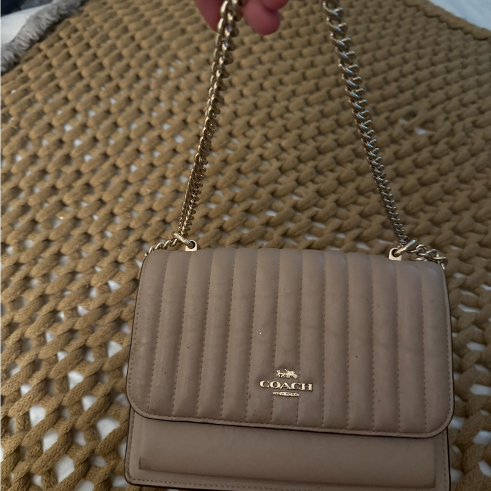 Coach Tan Quilted Leather Shoulder Bag